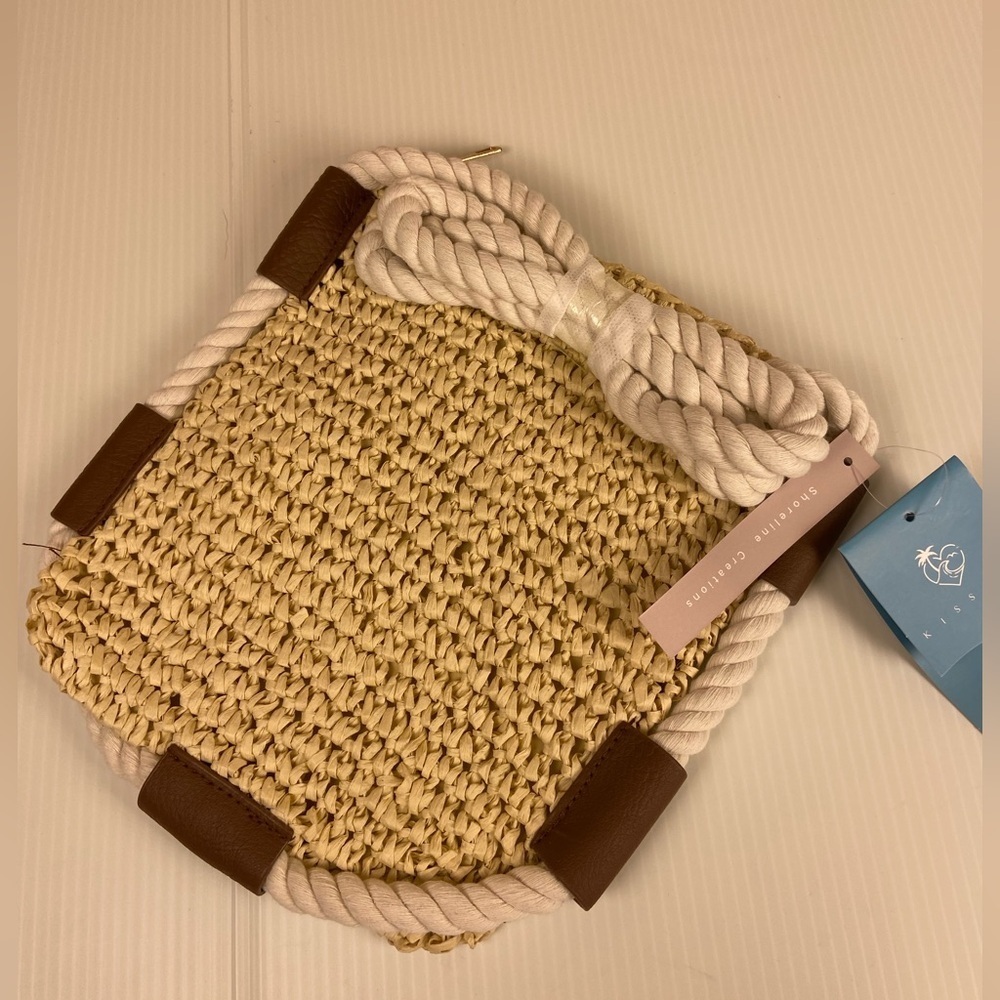 KISS SEA Woven Straw Rope Crossbody Bag NWT Coastal Beach Resort